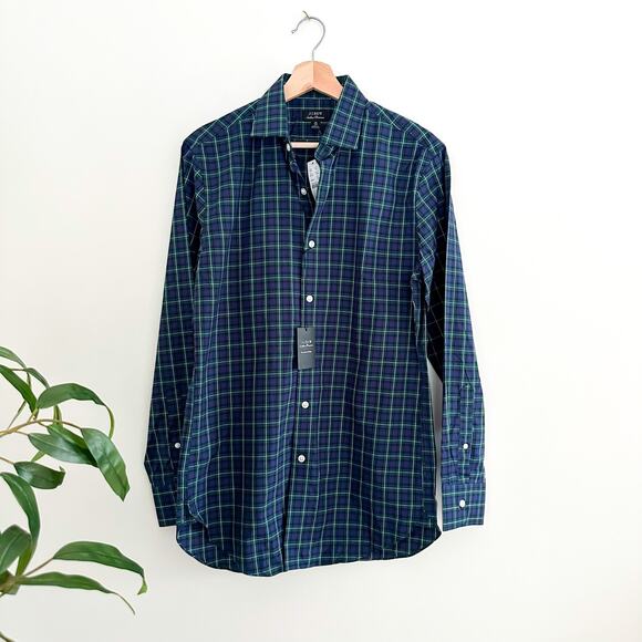 J. Crew Other - NWT J. Crew Slim-fit Ludlow Premium Fine Cotton Dress Shirt Plaid Blue 15/33